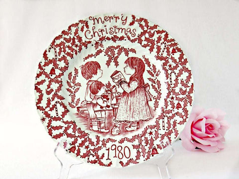 1980 Christmas Plate by Norma Sherman, Royal Crownford Staffordshire - GSaleHunter
