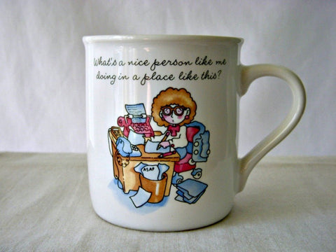 80's Hallmark Rim Shots Coffee Mug, Office Humor Mug, Secretary Mug - GSaleHunter