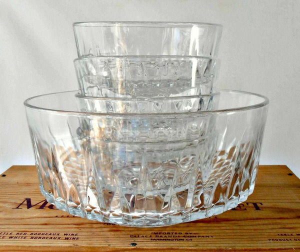 Arcoroc Cristal d' Arques Durand Diamant Crystal Salad Bowl Set of 5 - GSaleHunter