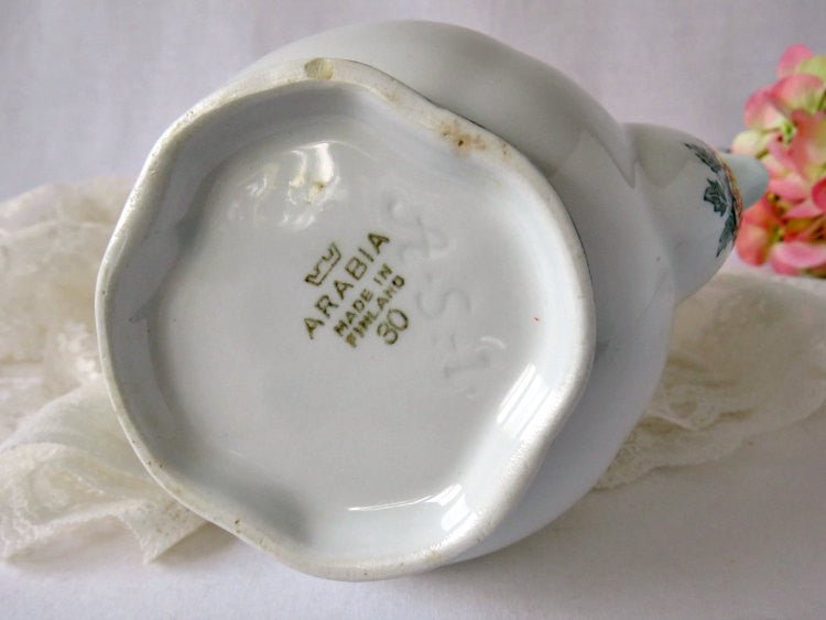 Finland Arabia Teapot, Porcelain Green Landscape Pattern 30 - GSaleHunter
