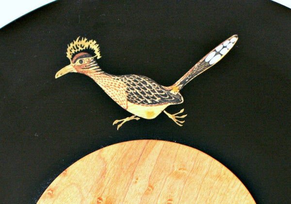 Mid Century 1960's Couroc of California Roadrunner Cheeseboard, Party Serving Tray - GSaleHunter