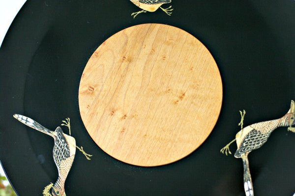 Mid Century 1960's Couroc of California Roadrunner Cheeseboard, Party Serving Tray - GSaleHunter