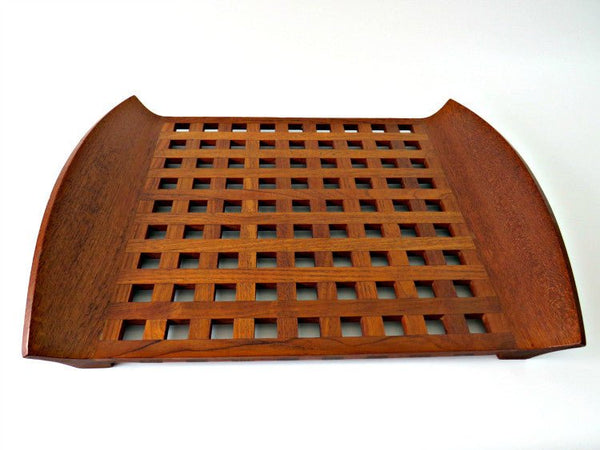 Mid Century JHQ Denmark Dansk Teak Lattice Tray by Jens Quistgaard - GSaleHunter