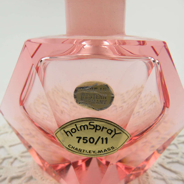 RARE Vintage Art Deco Pink Perfume Bottle by holmSpray 750 Western Germany - GSaleHunter