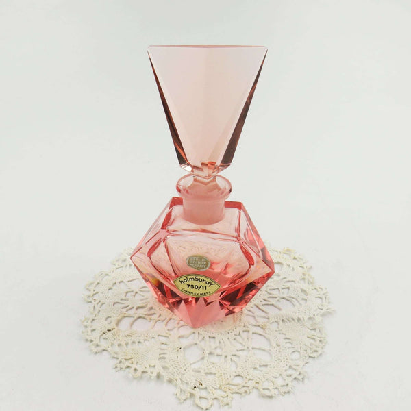 RARE Vintage Art Deco Pink Perfume Bottle by holmSpray 750 Western Germany - GSaleHunter
