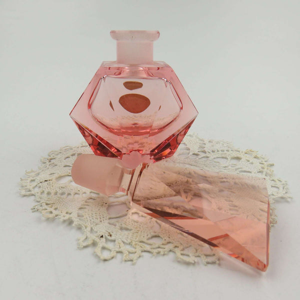 RARE Vintage Art Deco Pink Perfume Bottle by holmSpray 750 Western Germany - GSaleHunter