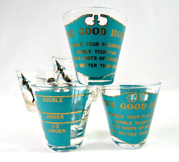 Retro Aqua Barware, Duck Hunter Glass Ice Bucket with Glasses - GSaleHunter