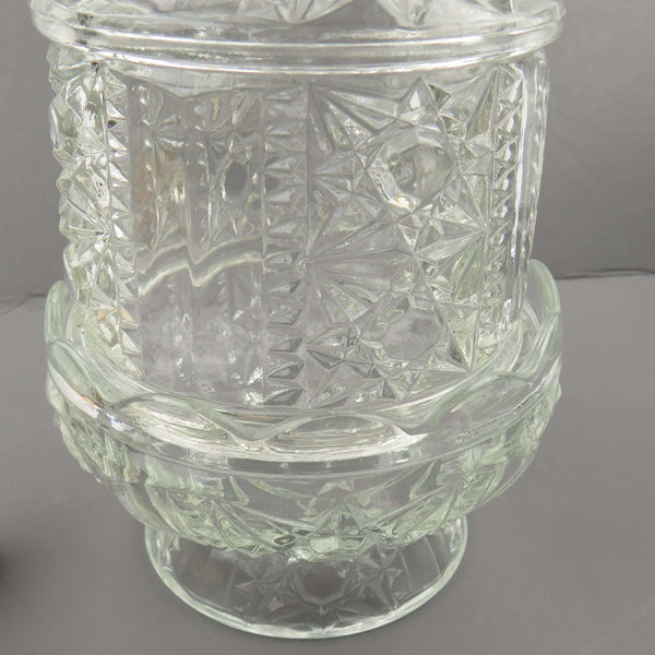 Vintage Indiana Stars And Bars Crystal Glass Candle Fairy Lamp - GSaleHunter