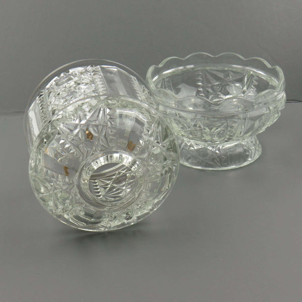 Vintage Indiana Stars And Bars Crystal Glass Candle Fairy Lamp - GSaleHunter