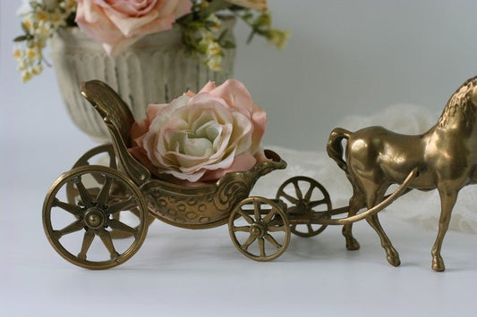 Vintage Large Brass Horse and Carriage, Made in Italy by Artmark - GSaleHunter