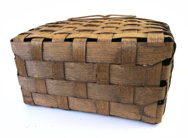 Vintage Putney Basketville Picnic Basket Set, Woven Split Oak Wood - GSaleHunter