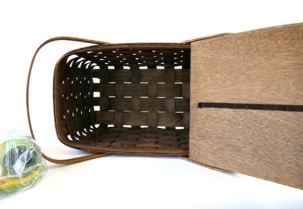 Vintage Putney Basketville Picnic Basket Set, Woven Split Oak Wood - GSaleHunter