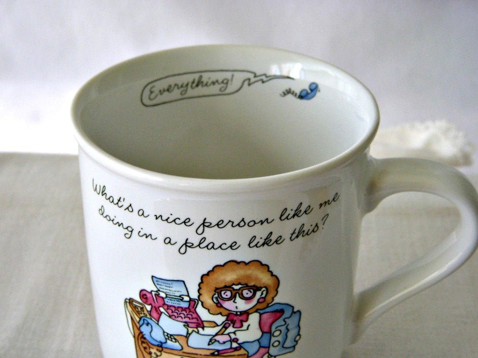 80's Hallmark Rim Shots Coffee Mug, Office Humor Mug, Secretary Mug - GSaleHunter