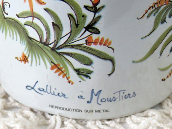 Bird & Butterfly Floral Round Tin by Massilly France, Lallier a Moustiers - GSaleHunter