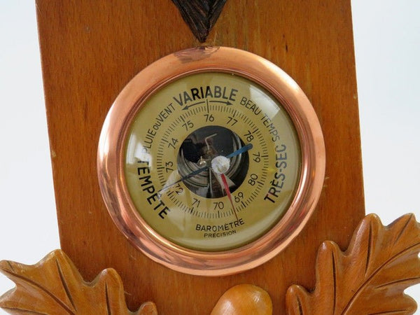 Black Forest Barometer Weather Station, Carved Boar Head - France - GSaleHunter