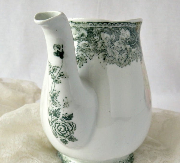 Finland Arabia Teapot, Porcelain Green Landscape Pattern 30 - GSaleHunter