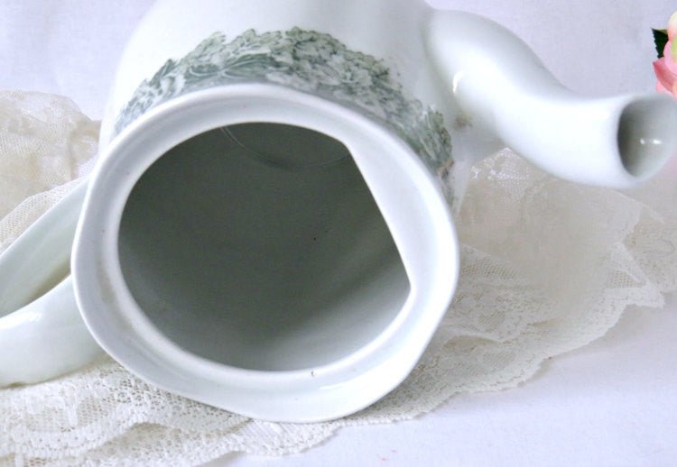 Finland Arabia Teapot, Porcelain Green Landscape Pattern 30 - GSaleHunter