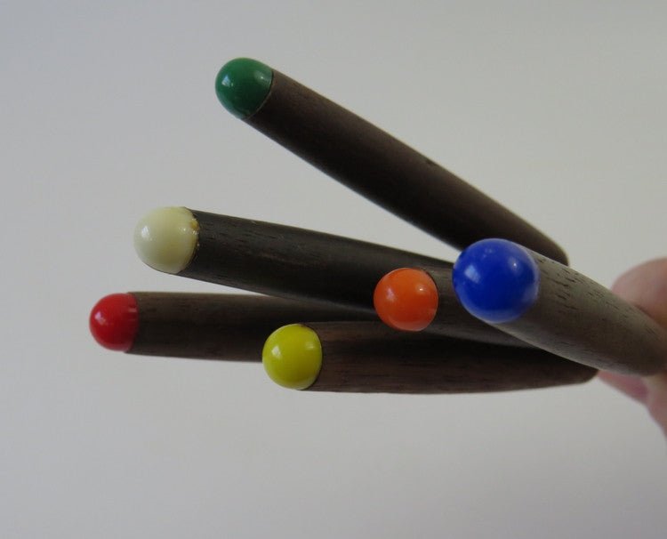 Fondue Forks Black Walnut Handled Stainless Steel Set of 6 - Japan - GSaleHunter