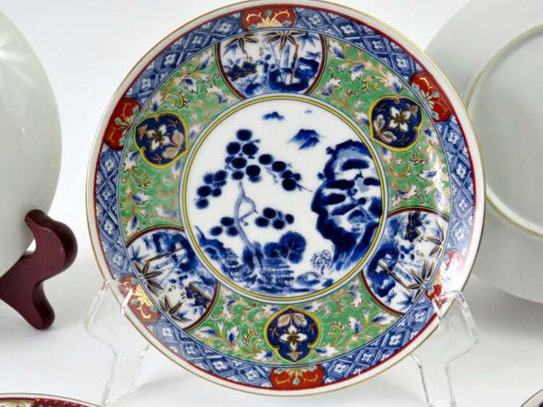 Mid Century Imari Japanese Porcelain Plate Collection, 5 PC Set - GSaleHunter