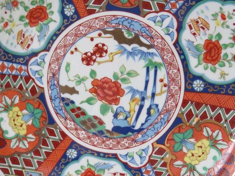 Mid Century Imari Japanese Porcelain Plate Collection, 5 PC Set - GSaleHunter