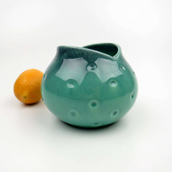 Mid Century Modern 1960's Pottery Small Royal Haeger Drip Glaze Dimple Fish Mouth Succulent Pot R1575S - GSaleHunter