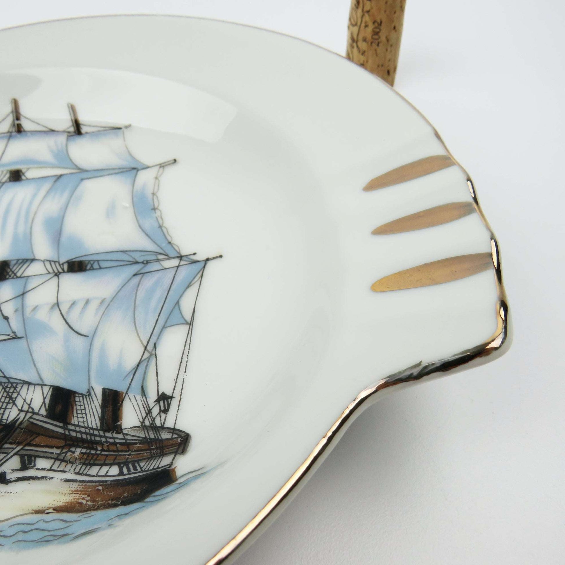 RARE Vintage Sailing Ship Cigar Ashtray by Nanco Boston Mass Souvenier Japan - GSaleHunter