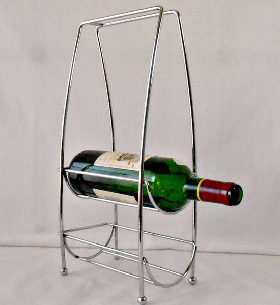 Vintage Heavy Chromed Wire Wine Caddy, Barware Wine Display - GSaleHunter