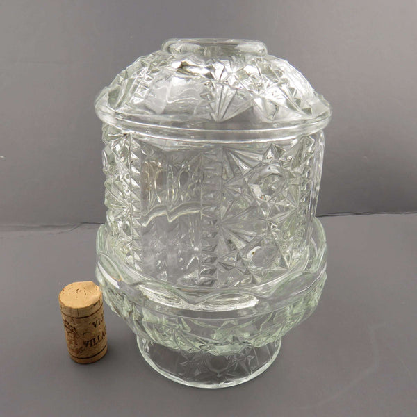 Vintage Indiana Stars And Bars Crystal Glass Candle Fairy Lamp - GSaleHunter