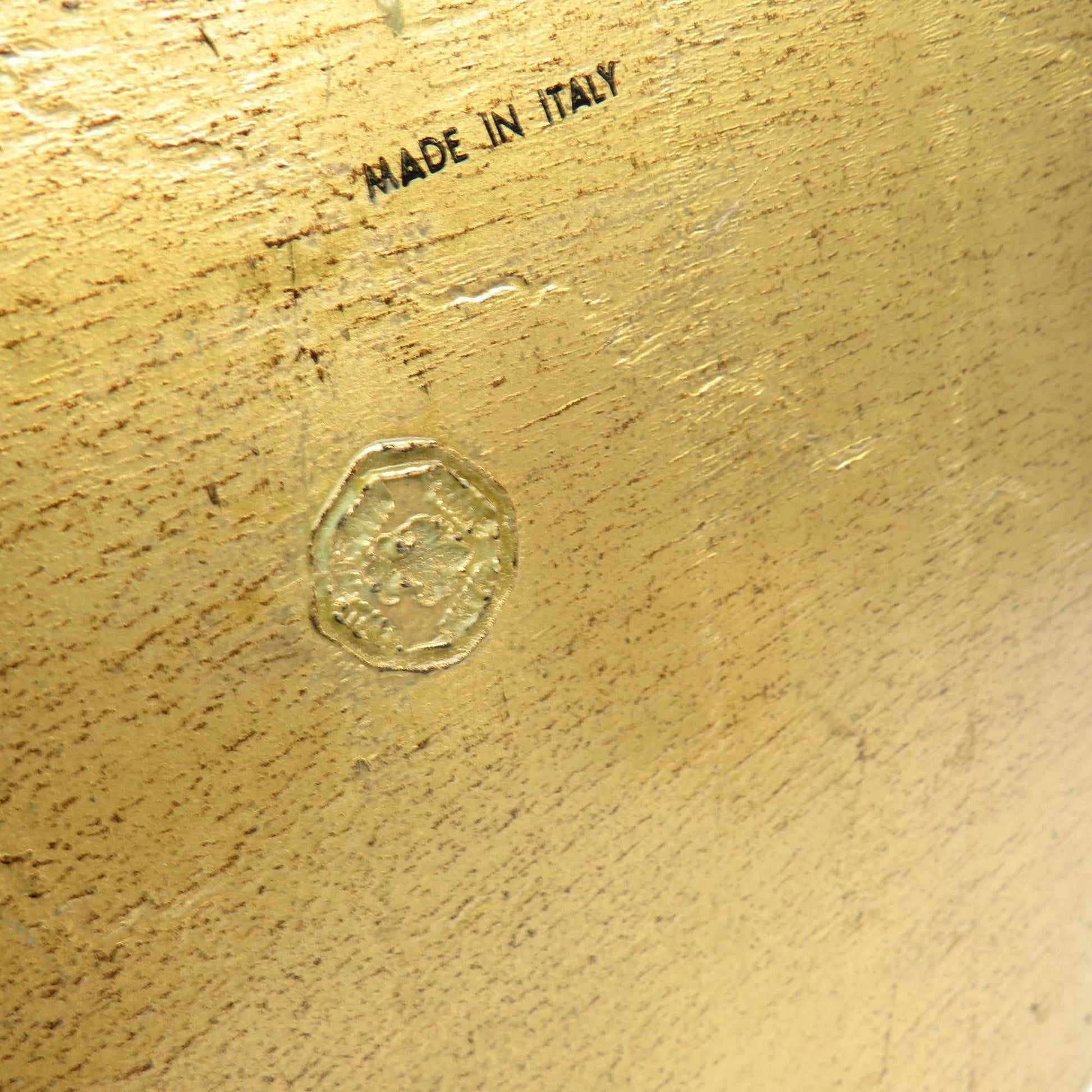 Vintage Italy Florentine Hand Painted Wood Tray White Gold Gild with Handles - GSaleHunter