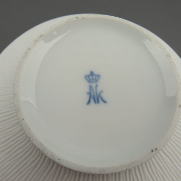 Vintage Kaiser West Germany MCM White Bisque Porcelain Footed Bowl, Emperor Pattern Floral Optic Medallions Toscana - GSaleHunter