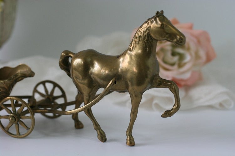 Vintage Large Brass Horse and Carriage, Made in Italy by Artmark - GSaleHunter
