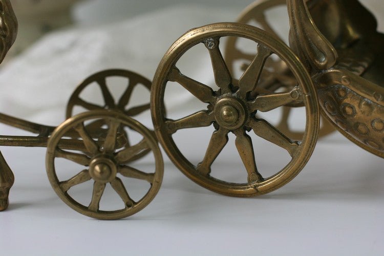 Vintage Large Brass Horse and Carriage, Made in Italy by Artmark - GSaleHunter