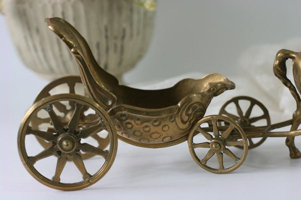 Vintage Large Brass Horse and Carriage, Made in Italy by Artmark - GSaleHunter