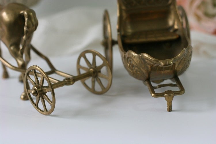 Vintage Large Brass Horse and Carriage, Made in Italy by Artmark - GSaleHunter