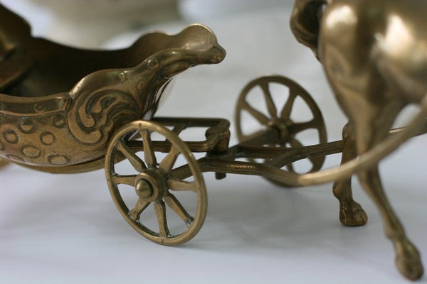 Vintage Large Brass Horse and Carriage, Made in Italy by Artmark - GSaleHunter