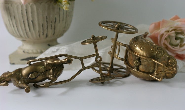 Vintage Large Brass Horse and Carriage, Made in Italy by Artmark - GSaleHunter