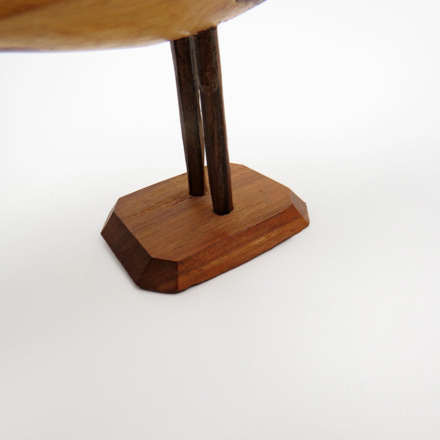 Vintage Mid Century Hand Carved Desert Ironwood Goose/Crane Wood Carving w Glass Eyes - GSaleHunter