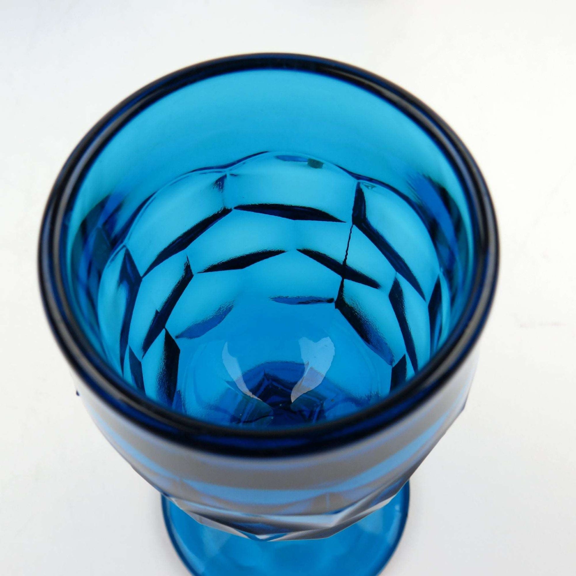 Vintage Set of 4 Viking Glass Georgian Cobalt Blue (Bluenique) 5 1/4" Wine Goblets - GSaleHunter