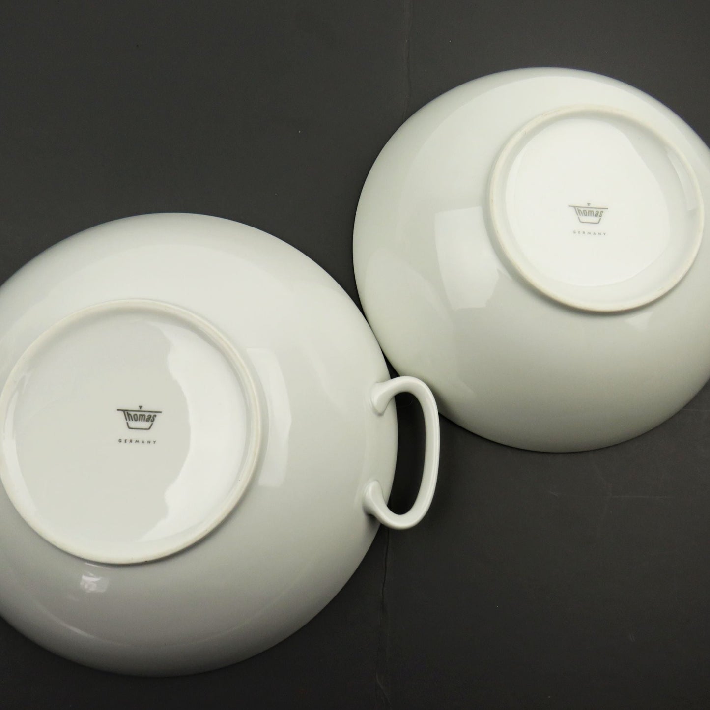 Vintage Thomas Germany 9" Large Footed White Bowls - GSaleHunter